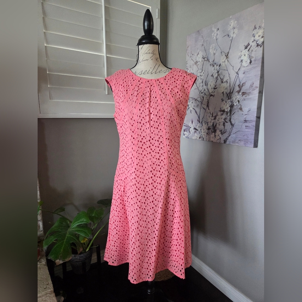 Elegant Pink Eyelet Dress